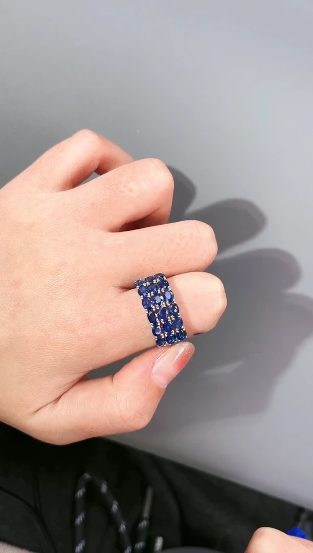 【闪购商品】蓝宝石戒指银S925镶嵌L-081