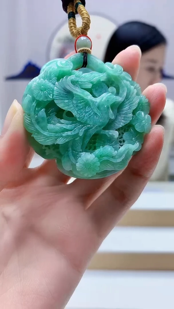 未镶嵌定制翡翠4852zm-毛货挂件凤凰89