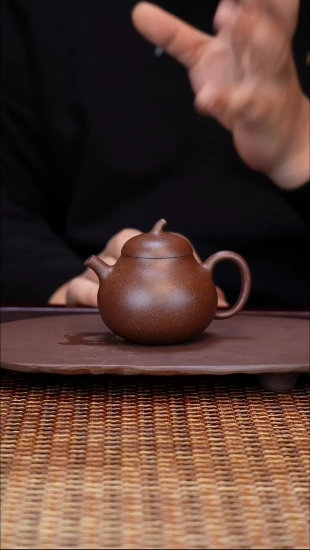 茶壶紫砂汀禾紫砂千玺紫泥《茄瓜》125cc