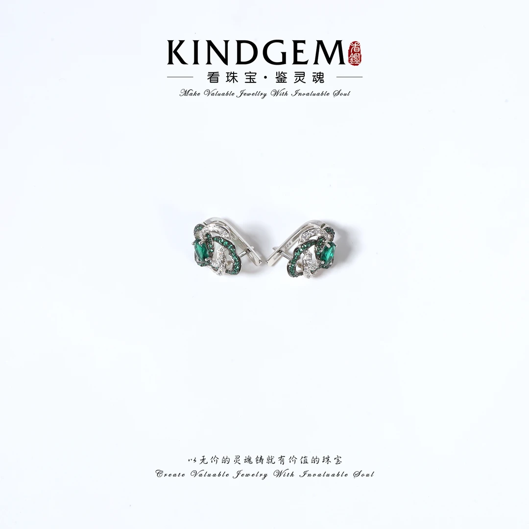 925银合成锆石耳饰 手工时尚精致复古耳环饰品 AP21XXGS-00094