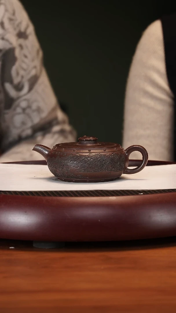 【闪购商品】紫砂茶壶2-77CXF太极鼓紫玉金砂200cc