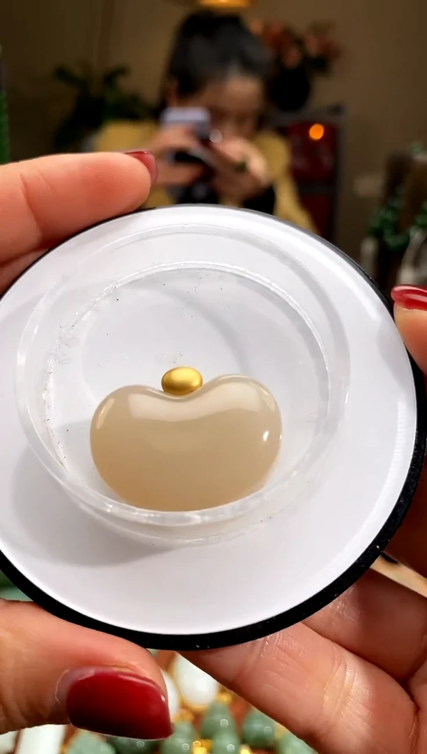 吊坠(赠链)18K金镶嵌和田玉.