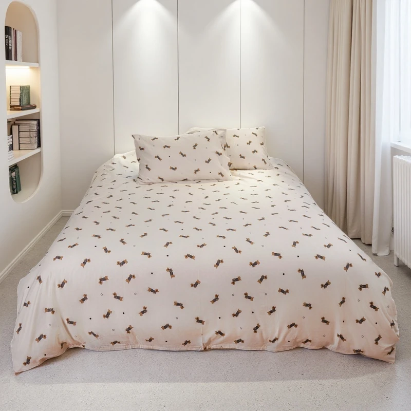 【小林寝饰】全棉印花四件套-腊肠小狗200*230cm