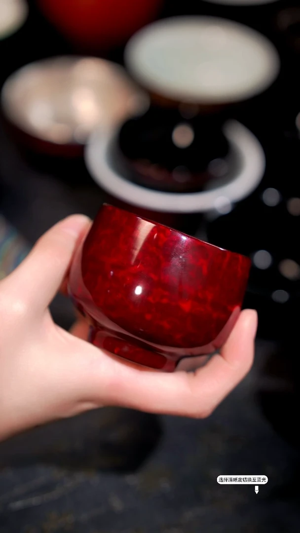?*宝非遗漆器赤宝砂脱胎杯