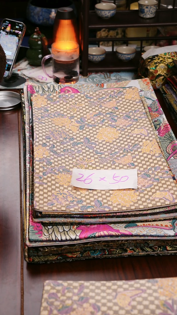 【蝴蝶绣球花双面】中国风干泡织锦茶席26*50