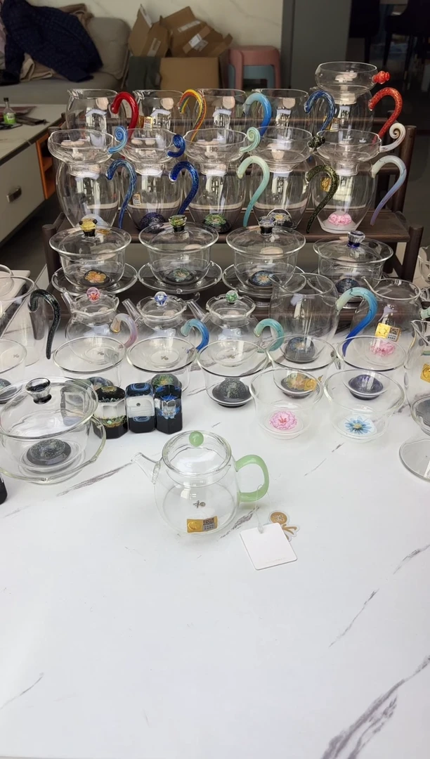 手工艺品玻璃禾器言卿壶浅玉色
