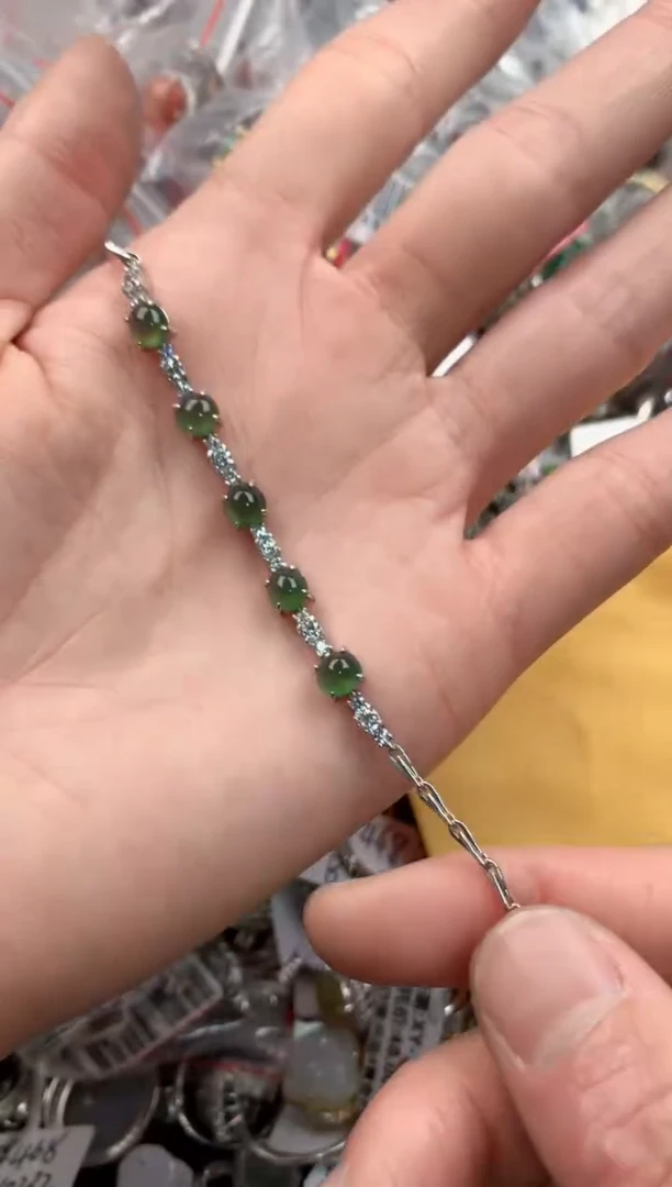 银S925镶嵌戒指翡翠222   7