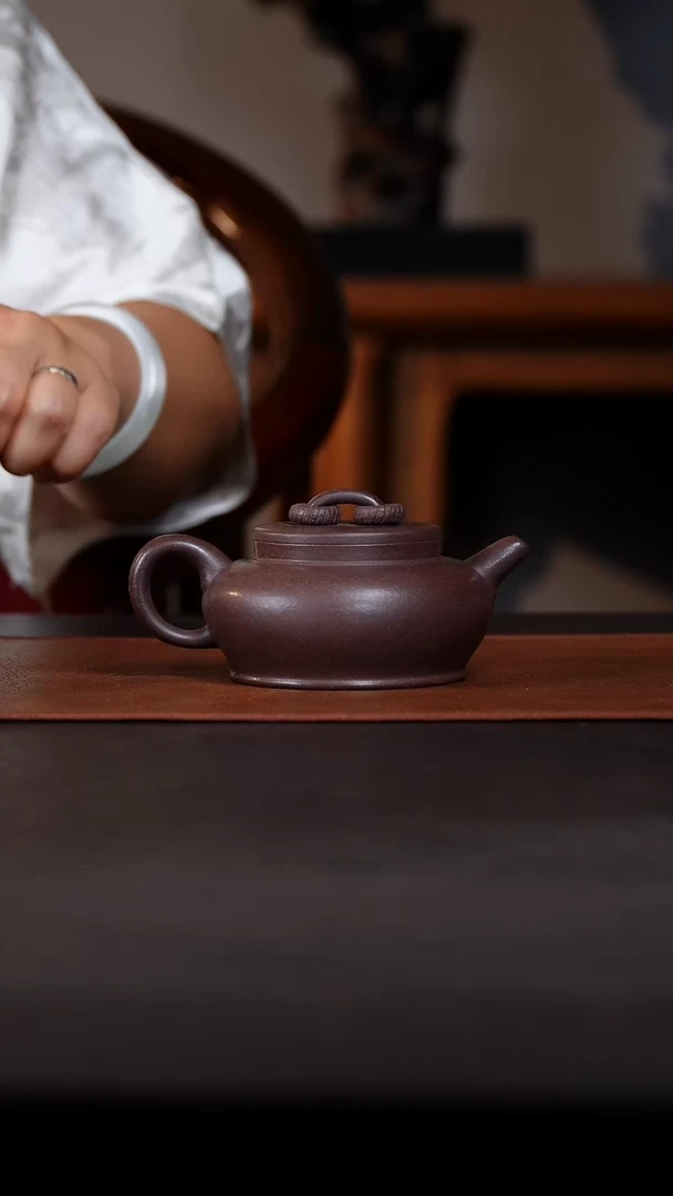 茶壶紫砂大蕴双圈天青内推7孔200cc