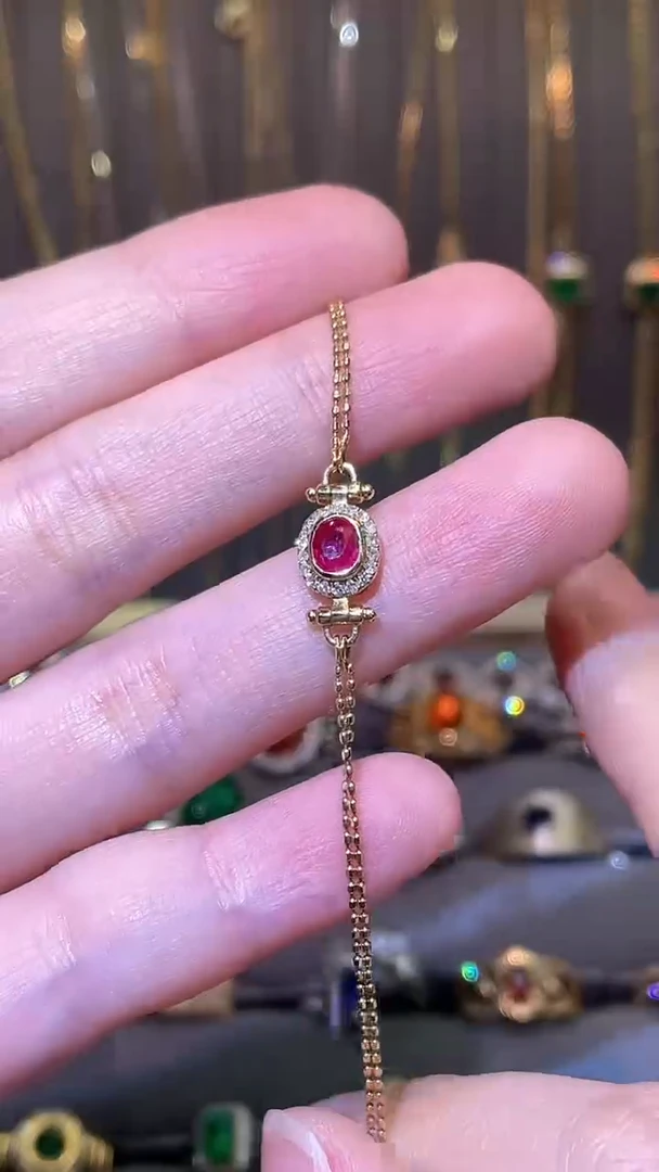 手链18K金镶嵌红宝石0.39ct
