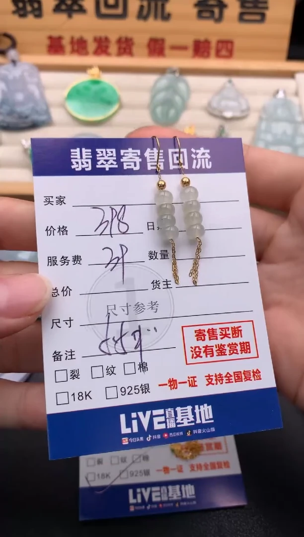 18K金镶嵌翡翠耳饰10146240