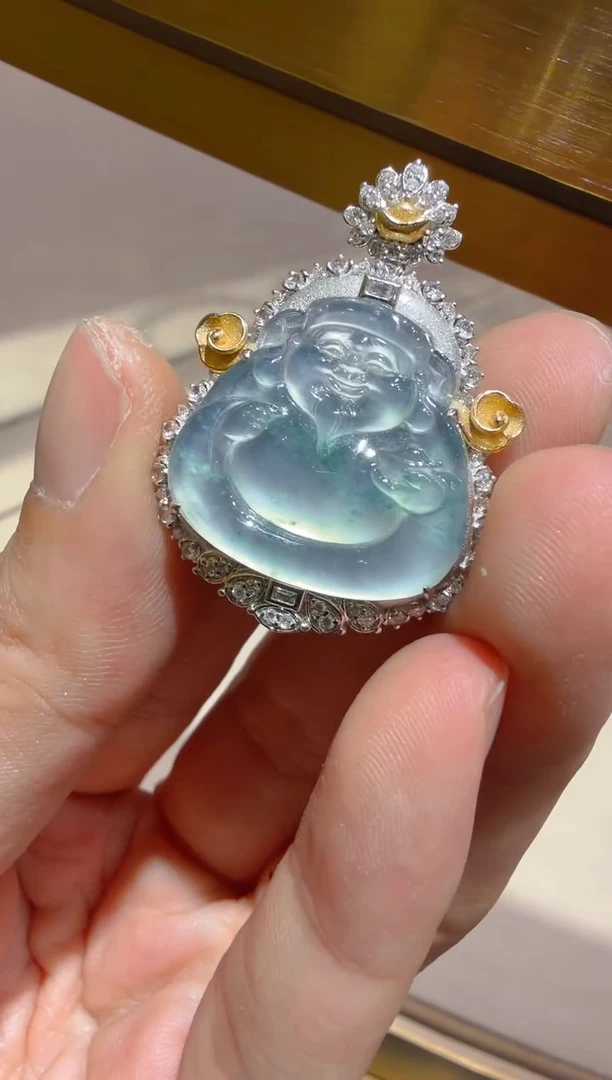 吊坠(不含链)18K金镶嵌翡翠多样性团购发一件