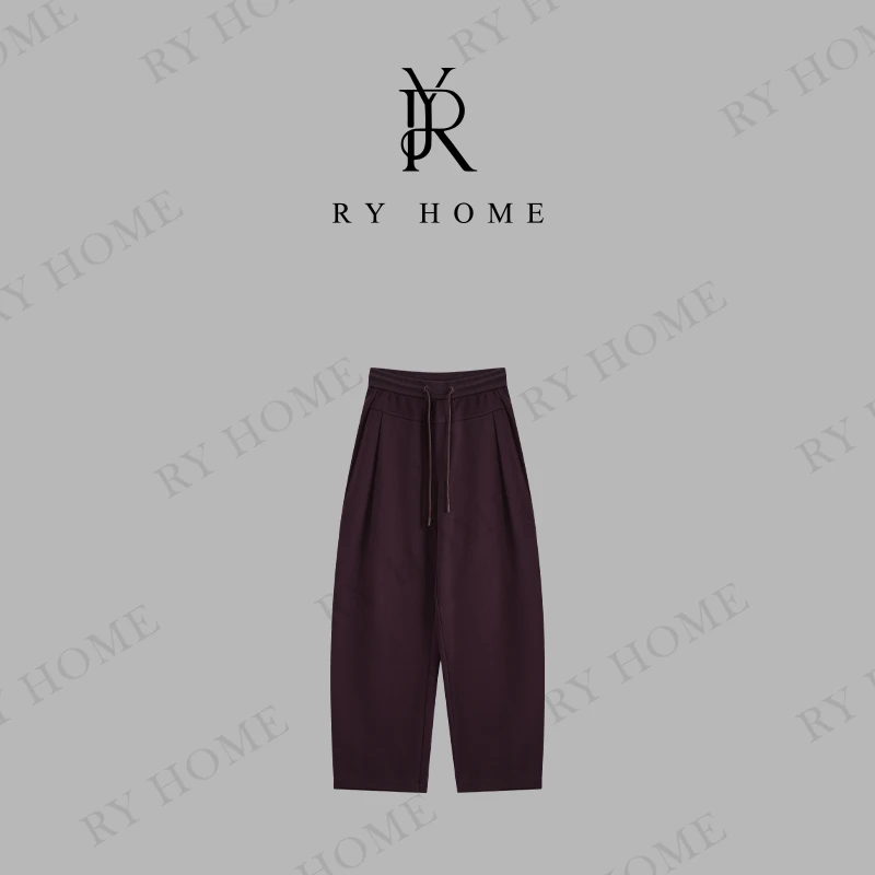 【容雨RYHOME】“锦年”秋季新款高腰抽绳休闲直筒裤243K2224