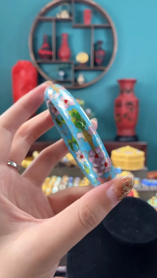 非遗手工景泰蓝镯子天蓝
