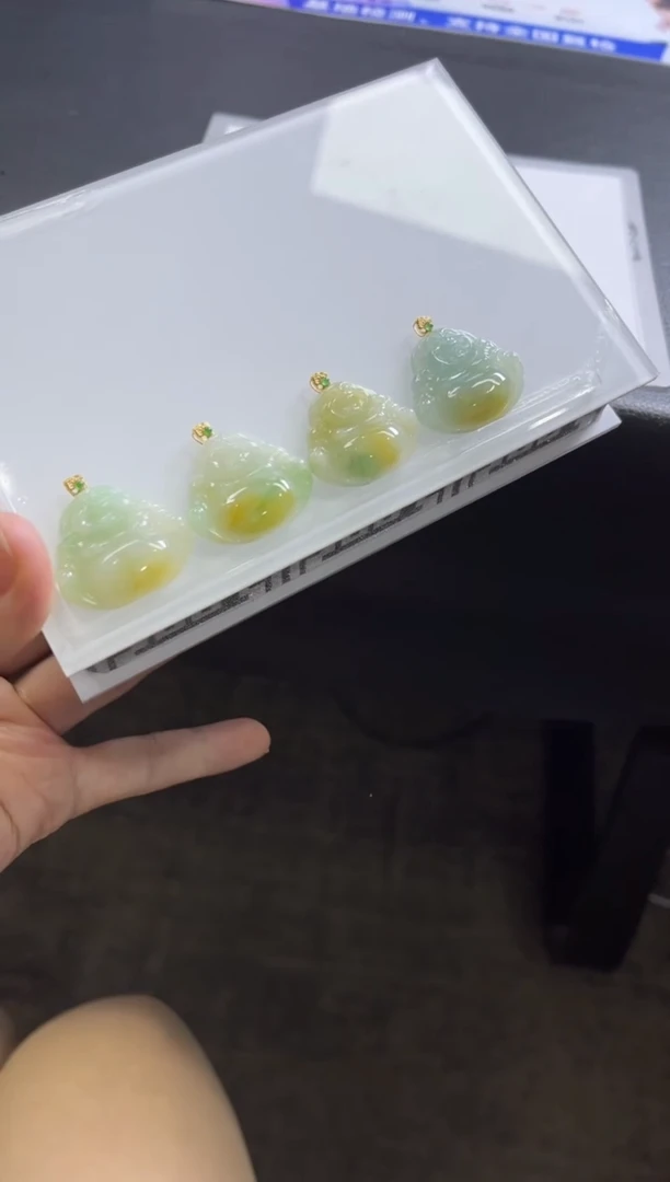 【闪购商品】翡翠颈饰18K金镶嵌D174/多样性发一件/配绳子