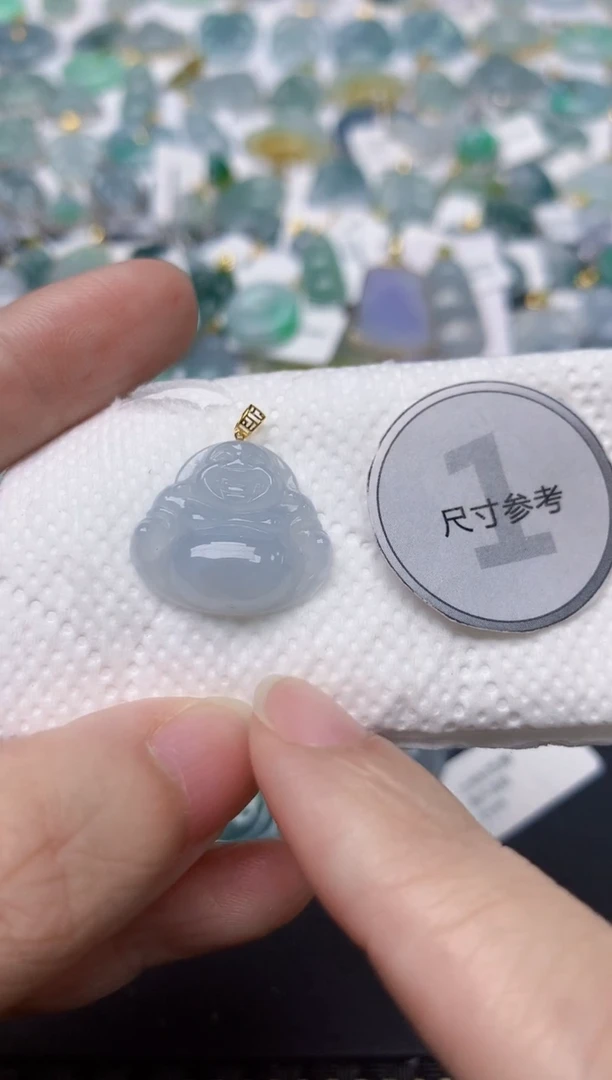 颈饰18K金镶嵌翡翠天然缅甸A货翡翠