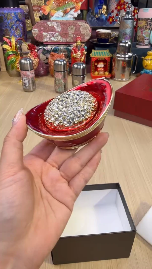 146七宝红色满钻金元宝