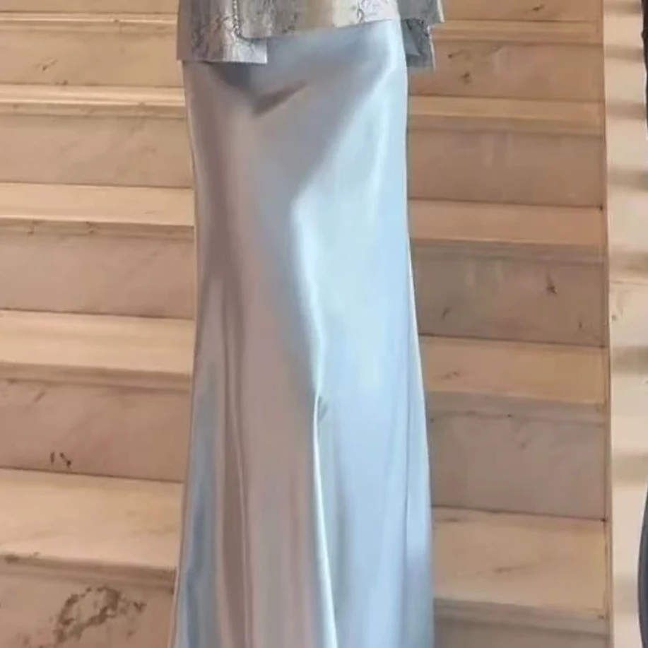 新中式国风百搭高级轻奢显瘦气质缎面醋酸简约半身裙女