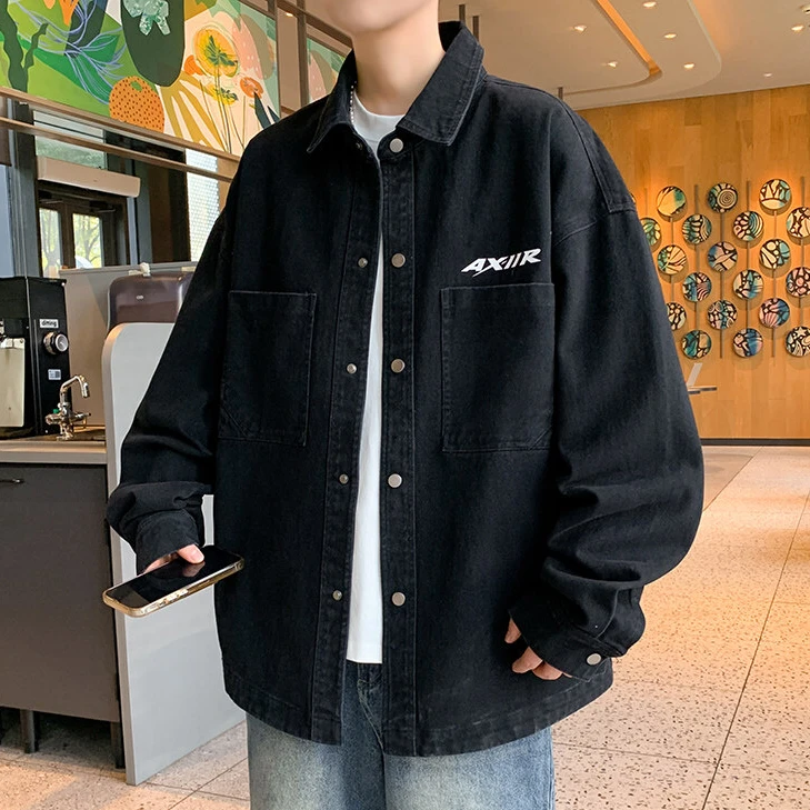 2025年春季新款男士牛仔外套港风潮流帅气男装青少年学生百搭夹克