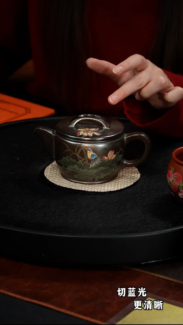 茶壶紫砂赵小俊 汉瓦57 铁骨烧 280毫升 复兴窑 刘海粟 配柴烧杯