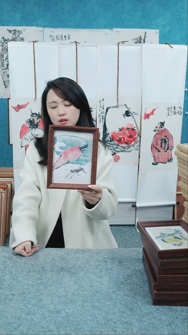 【闪购商品】国画8寸郑志超老师木质摆台