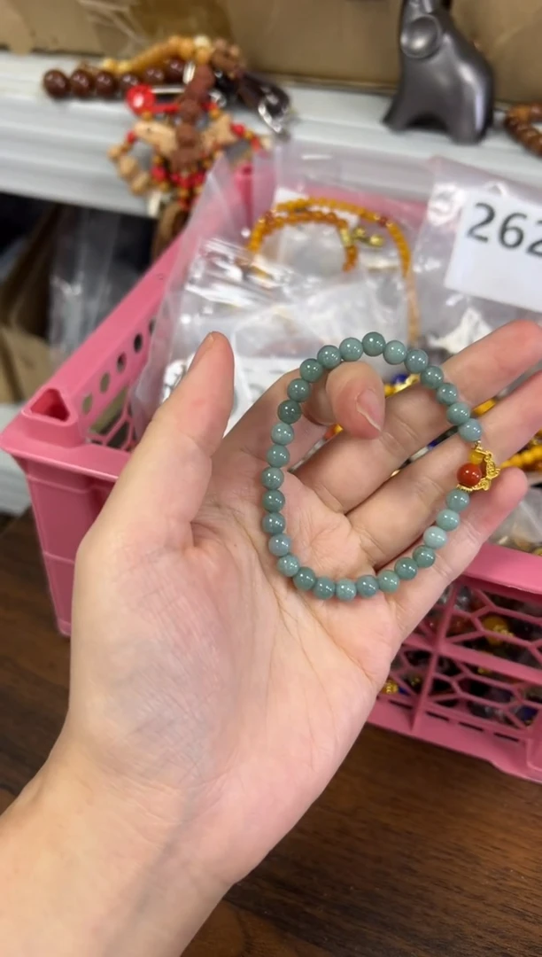 未镶嵌手链翡翠孤品蓝水翡翠设计款手链[0528]