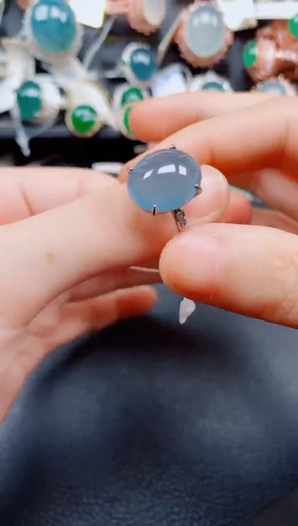 银S925镶嵌戒指翡翠翡翠