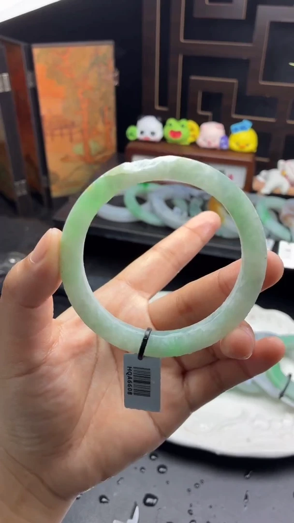 未镶嵌手镯定制翡翠甜甜果绿美美镯57-58-9