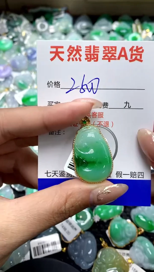 【闪购商品】翡翠颈饰18K金镶嵌1111111111111111