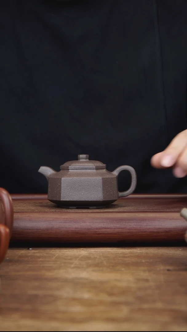 茶壶紫砂200ml 矮八方 天青