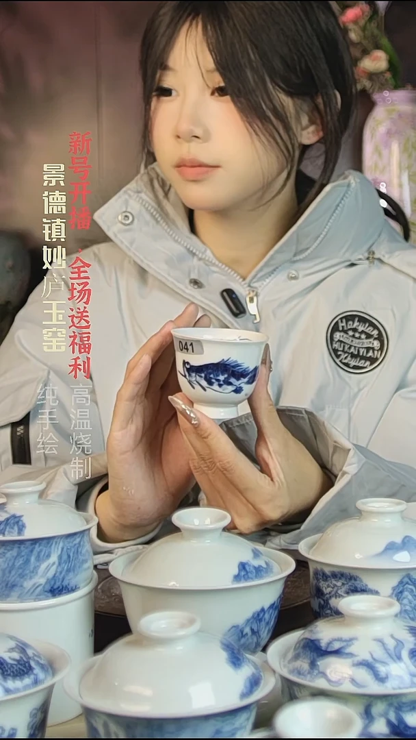 盘陶妙庐玉窑小铃铛杯041微瑕