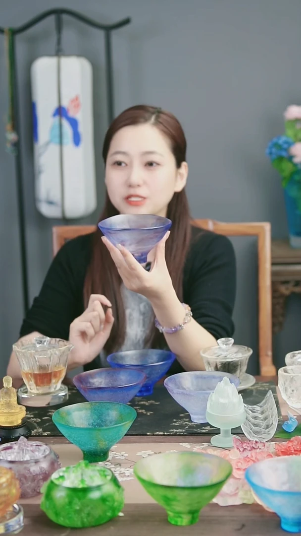 琉璃手工艺品一*紫色建盏