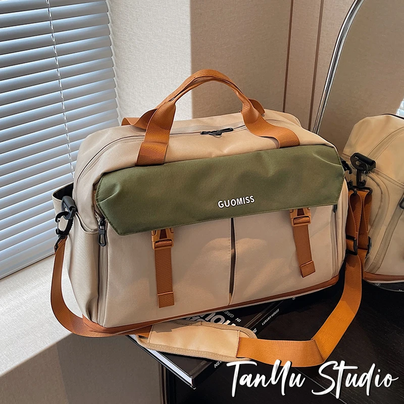 探屿大容量时尚短途旅行包手提出差轻便行李袋扩容斜挎运动健身包