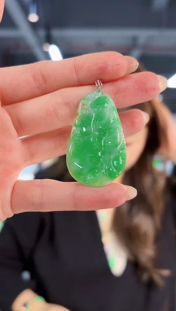 【闪购商品】翡翠颈饰18K金镶嵌缅料A货/支持复检/一件