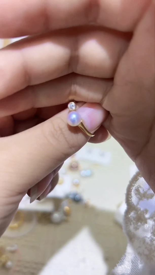 【闪购商品】淡水珍珠戒指银S925镶嵌4淡水珍珠38.88