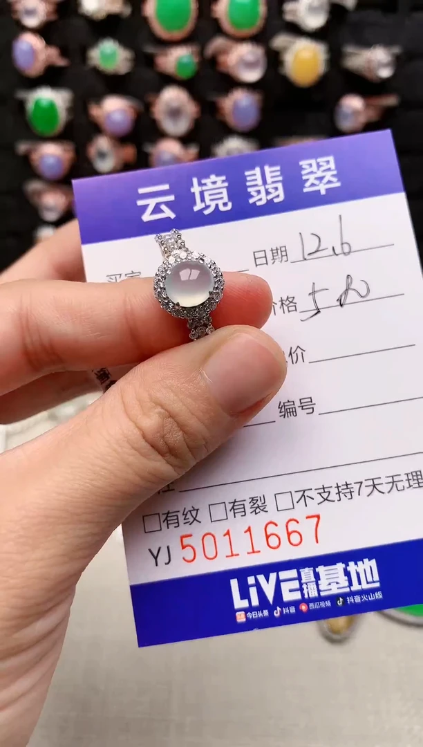 银S925镶嵌戒指翡翠1667