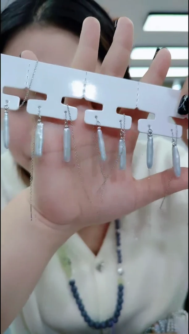 【闪购商品】淡水珍珠耳饰银S925镶嵌2921牙签耳线