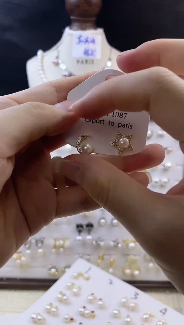 合金耳饰淡水珍珠79