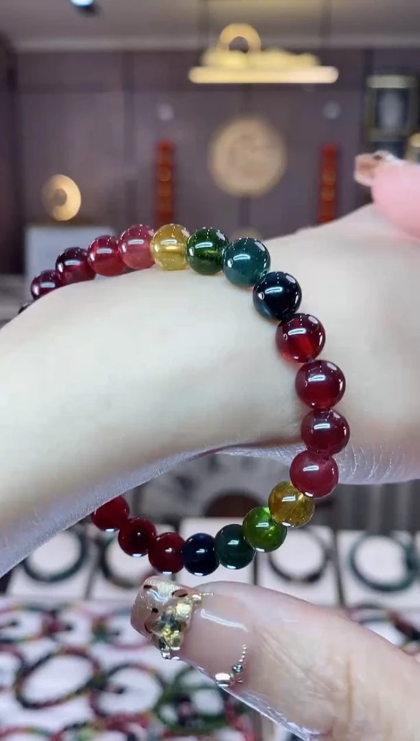 【闪购商品】碧玺单圈手串7mm+未镶嵌一物一证dan