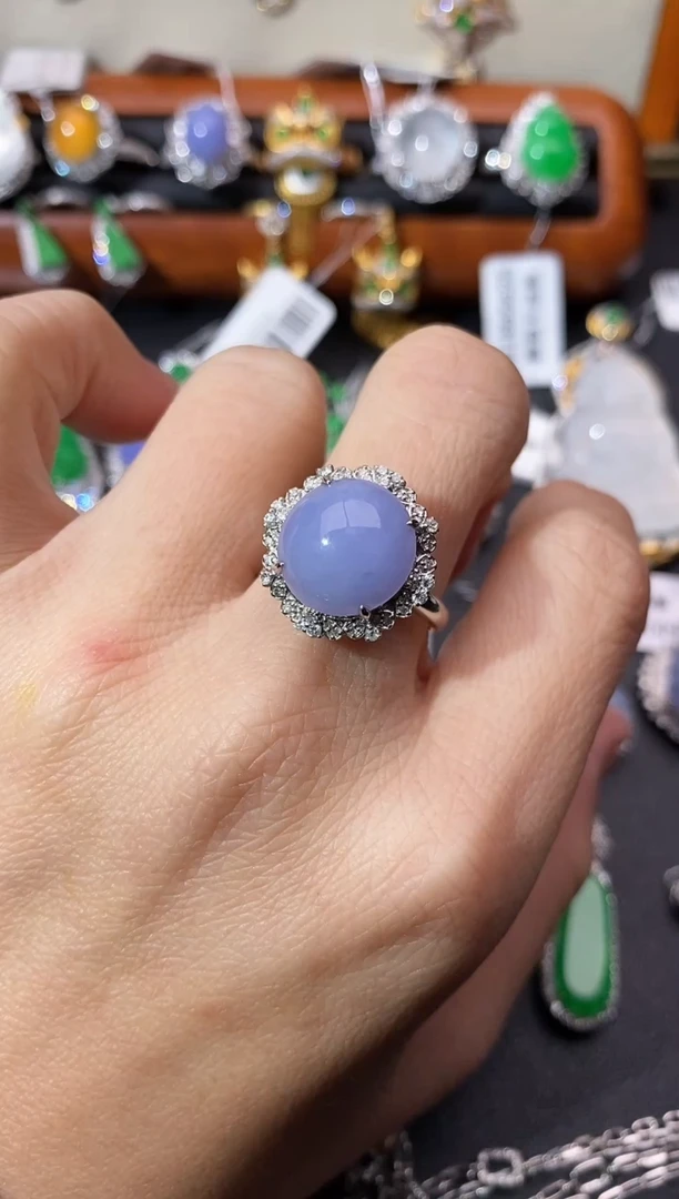 【闪购商品】翡翠戒指18K金镶嵌戒指