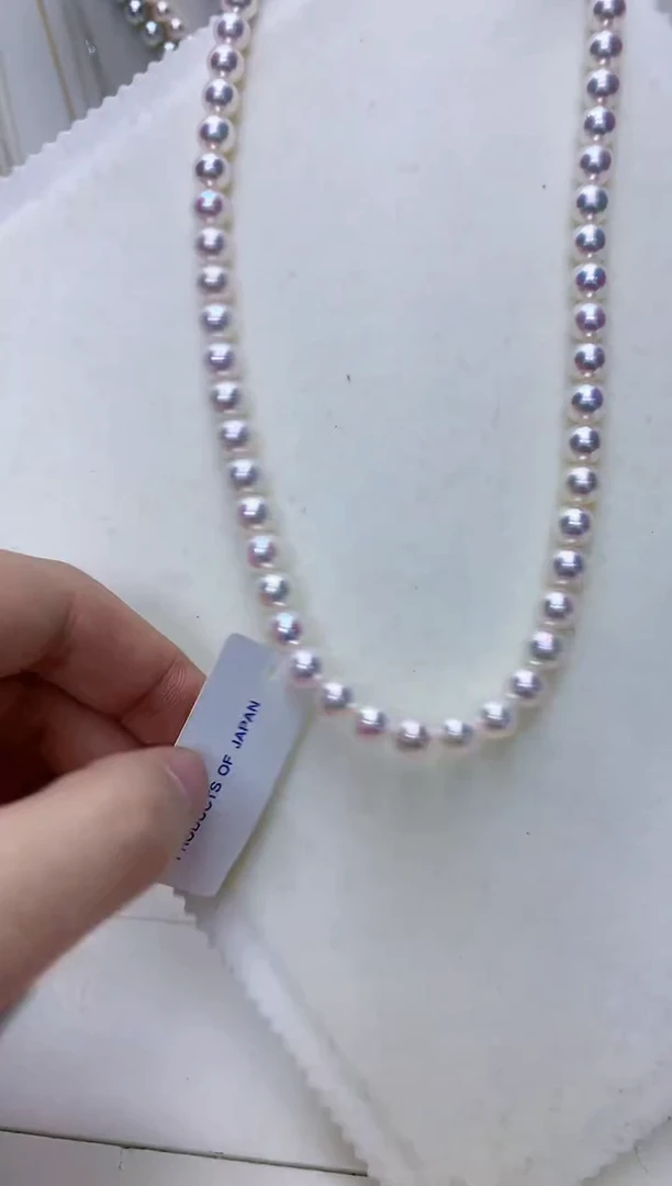 【闪购商品】海水珍珠饰品未镶嵌7.5-8花珠满珠链带大证