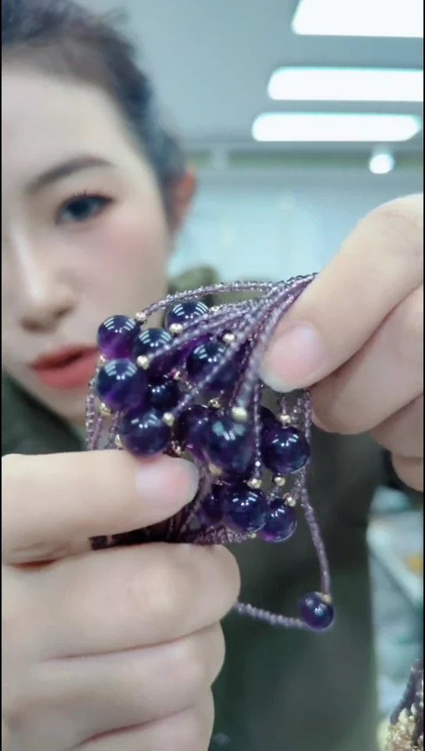 合金颈饰紫晶2807紫单珠项链