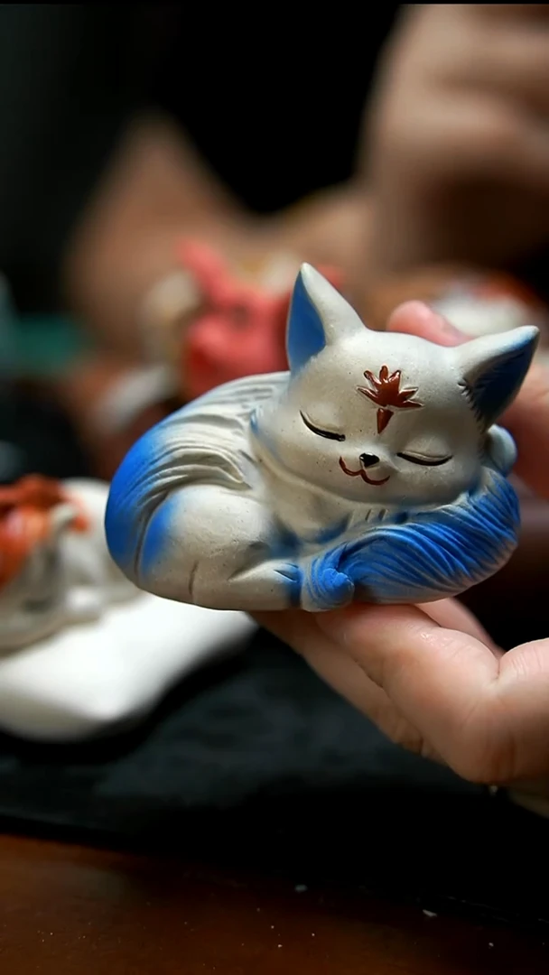 茶壶紫砂瞌睡狐狸茶宠