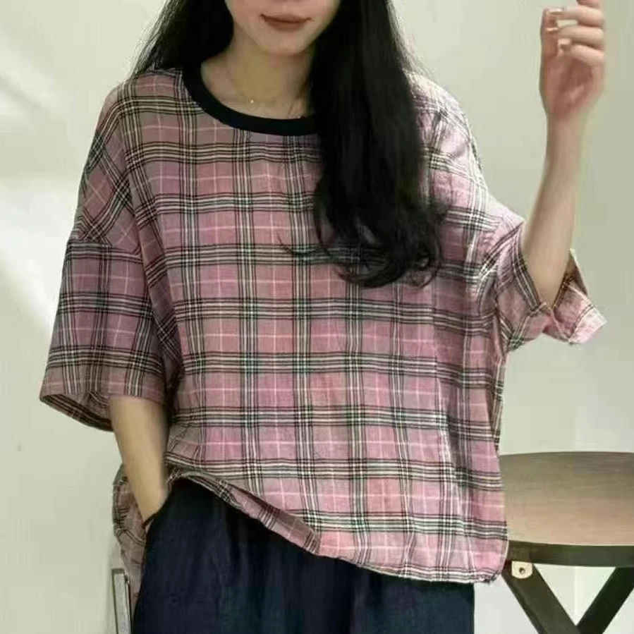 9477新款夏季宽松简约百搭文艺T恤QZ