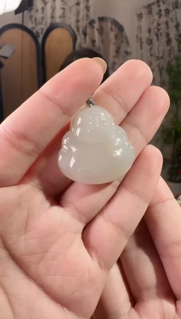 颈饰未镶嵌和田玉30藕粉佛公