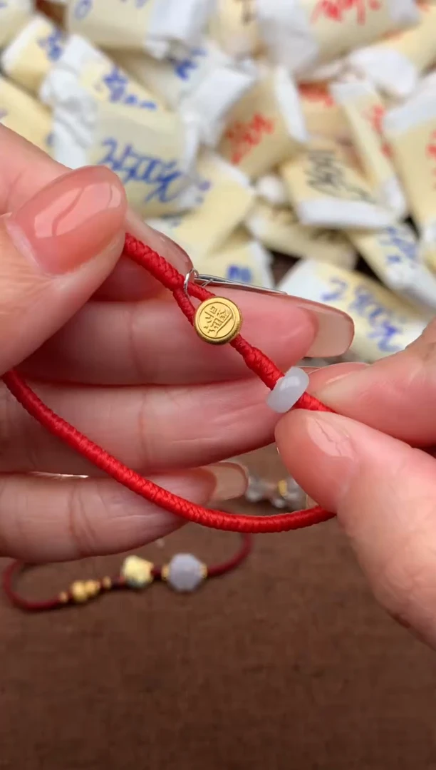 18K金镶嵌挂件翡翠圈口14-18自行备注默认发16 多样性发一个