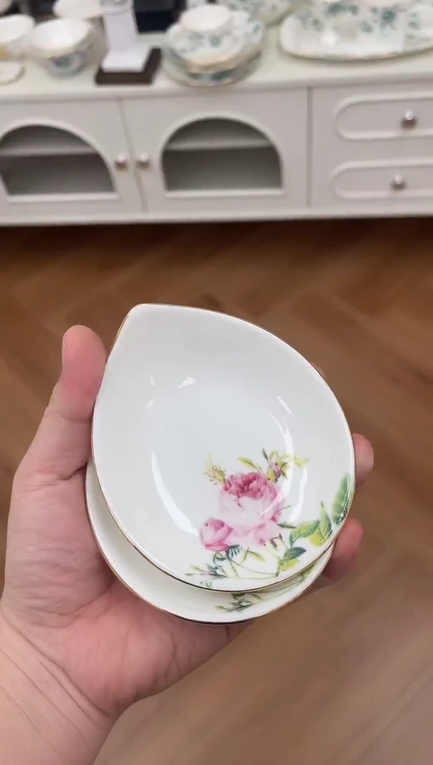 杯玫瑰水滴蘸料碟2个微瑕不退换