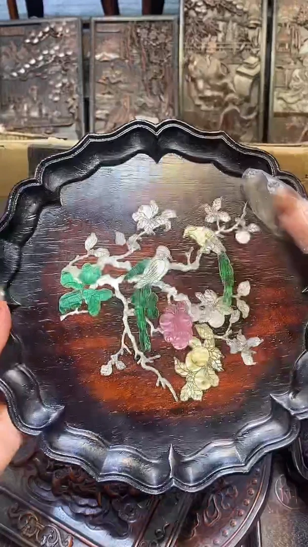 木紫檀雕刻一物一拍