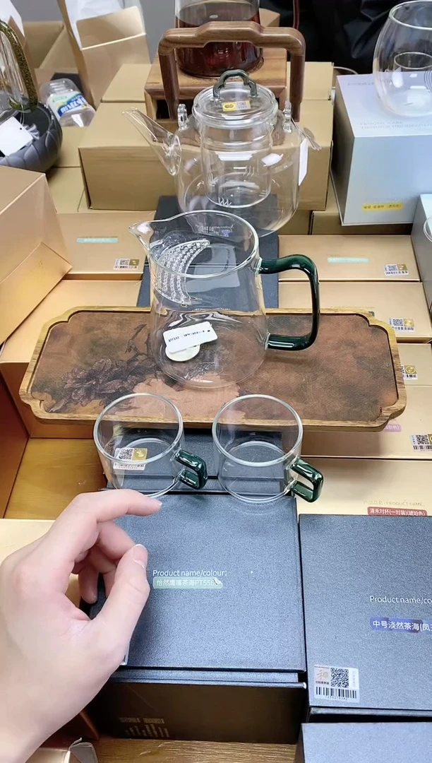 【闪购商品】风谜新月茶器墨绿色+对杯墨绿