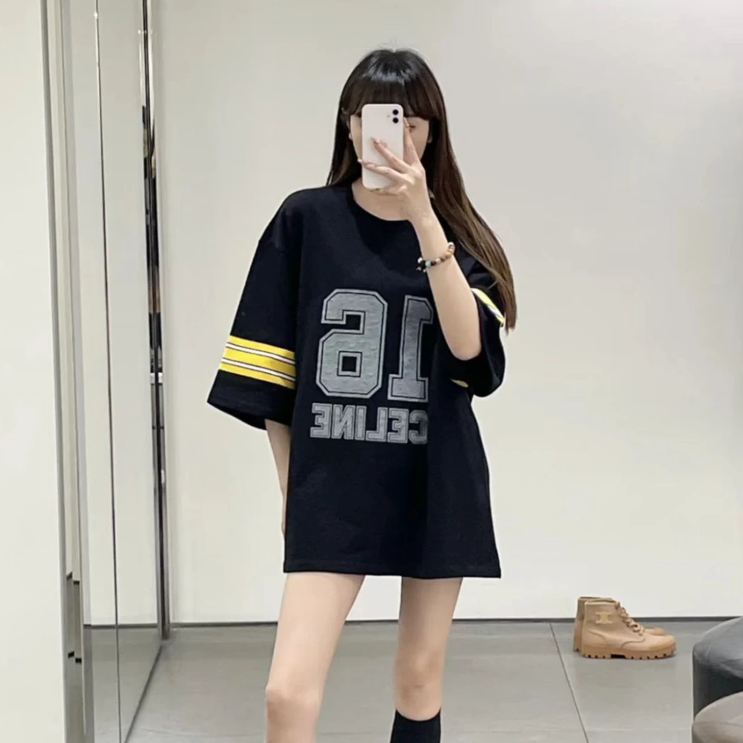 99新 Celine/思琳 Celine 拼色16号 羊绒短袖xs