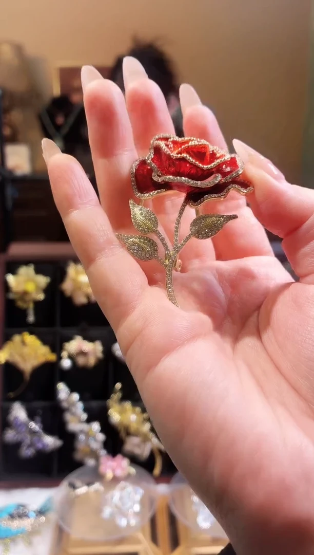 合成立方氧化锆铜合金红玫瑰